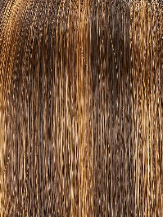 6F27 CARAMEL RIBBON | Dark Brown with Light Red-Gold Blonde Highlights and Tips